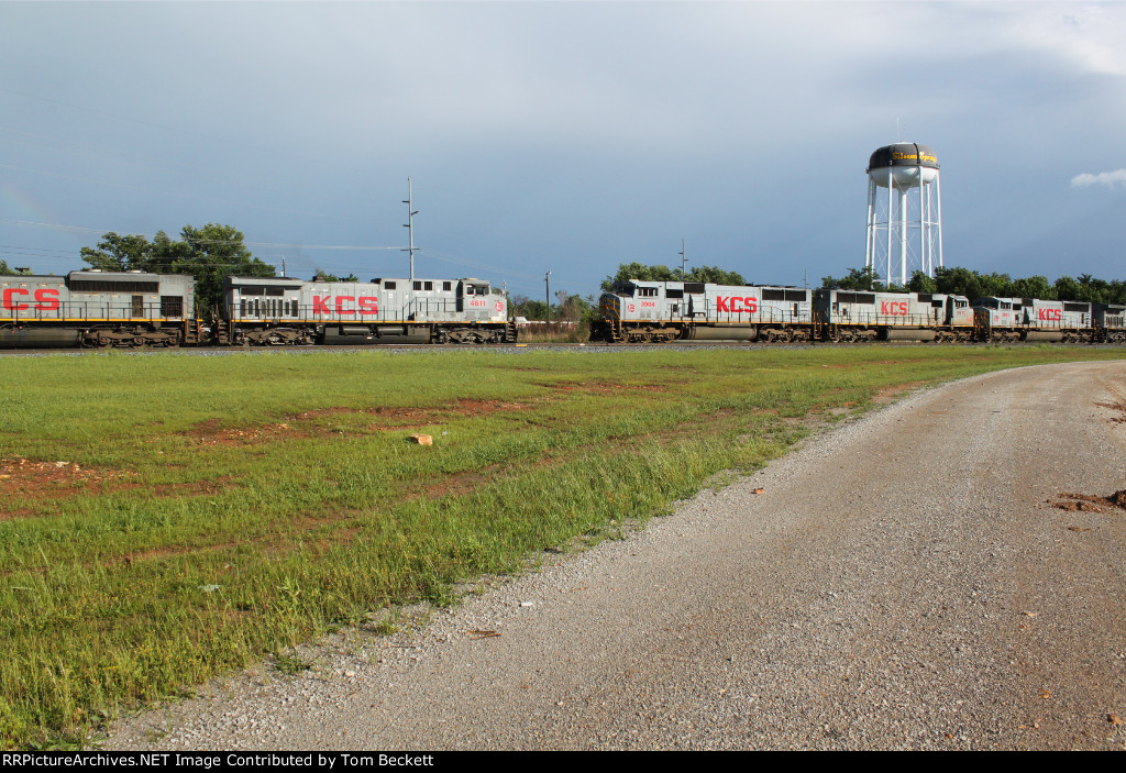 Northbound and southbound meet under the water tower